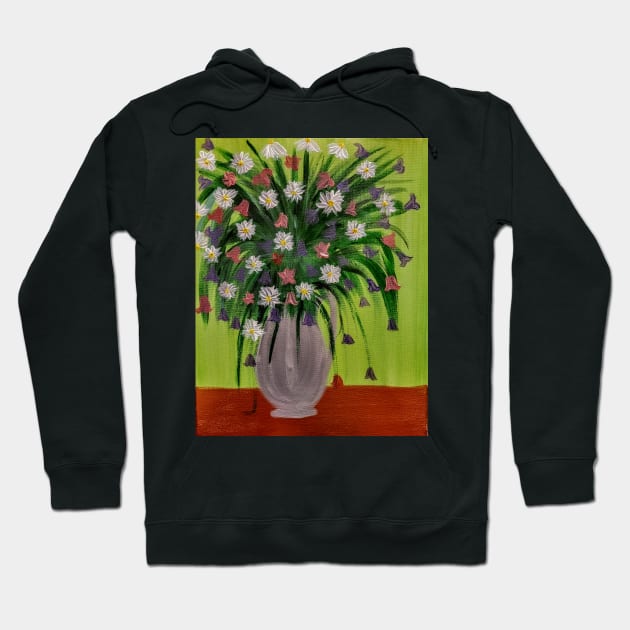 Some abstract mixed flowers in silver jug vase Hoodie by kkartwork